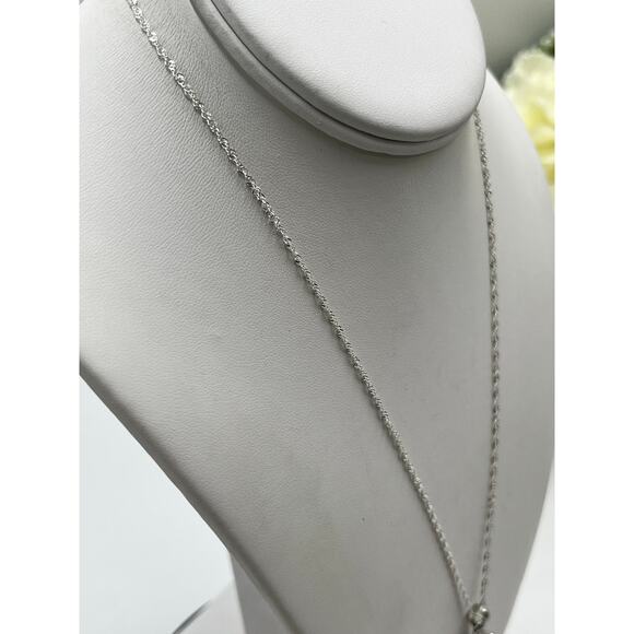 Blue Topaz Marquis Shaped Flower Pendant and Sterling Silver Singapore Chain 20” - Picture 8 of 9